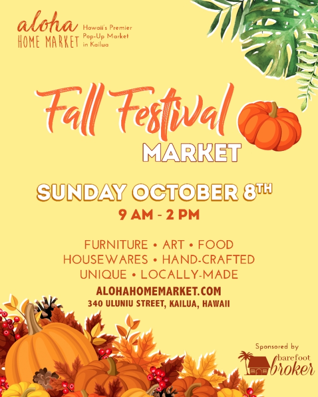 Aloha Home Market Kailua Fall Festival Market Go Hawaii