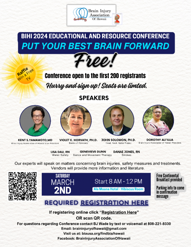 Brain Injury Association of Hawaii 2024 Education and Resource Conf