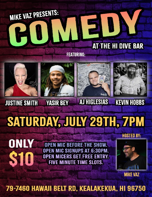 Mike Vaz Presents Comedy at The HI Dive Bar Go Hawaii