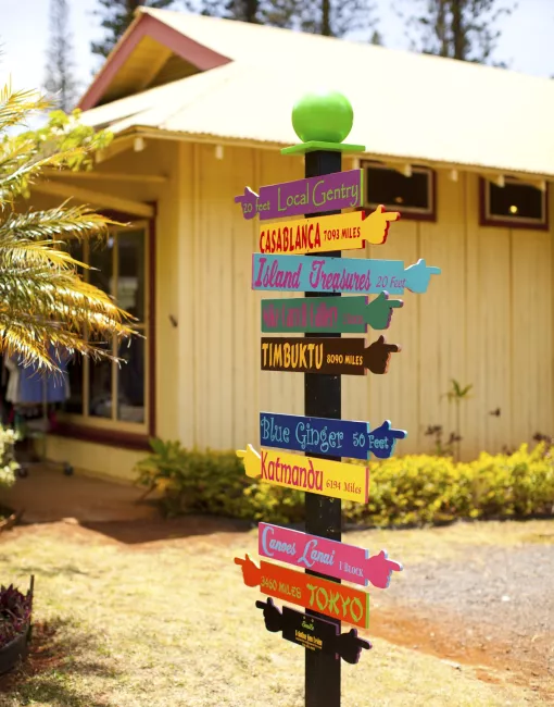 Fun direction signs on Lanai