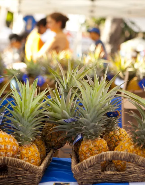 Pineapple at a farmers market in Oʻahu