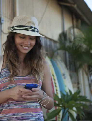 Woman looking at phone