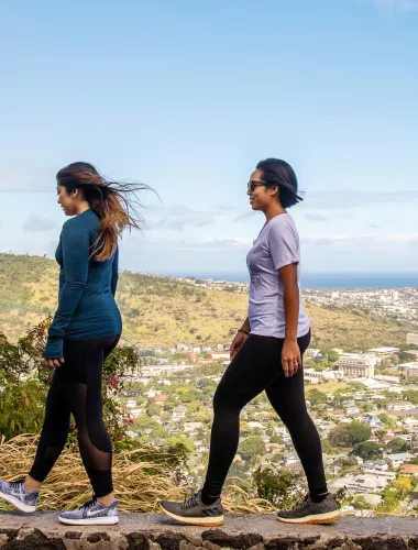 Two people hiking Hawaii