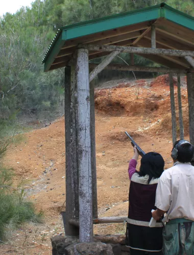 Shooting clays on Lanai