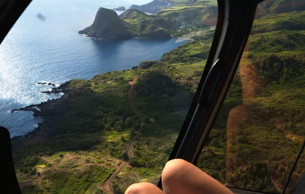 View from a helicopter tour over Maui