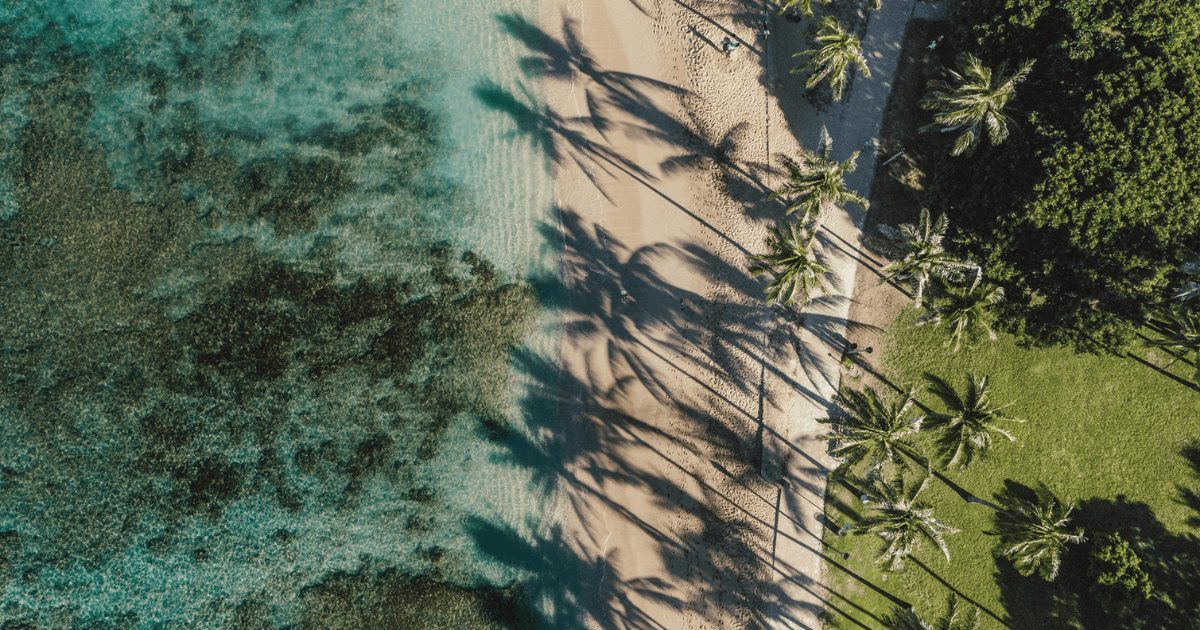 Aerial view of a south Oʻahu shoreline Aerial view of a south Oahu shoreline