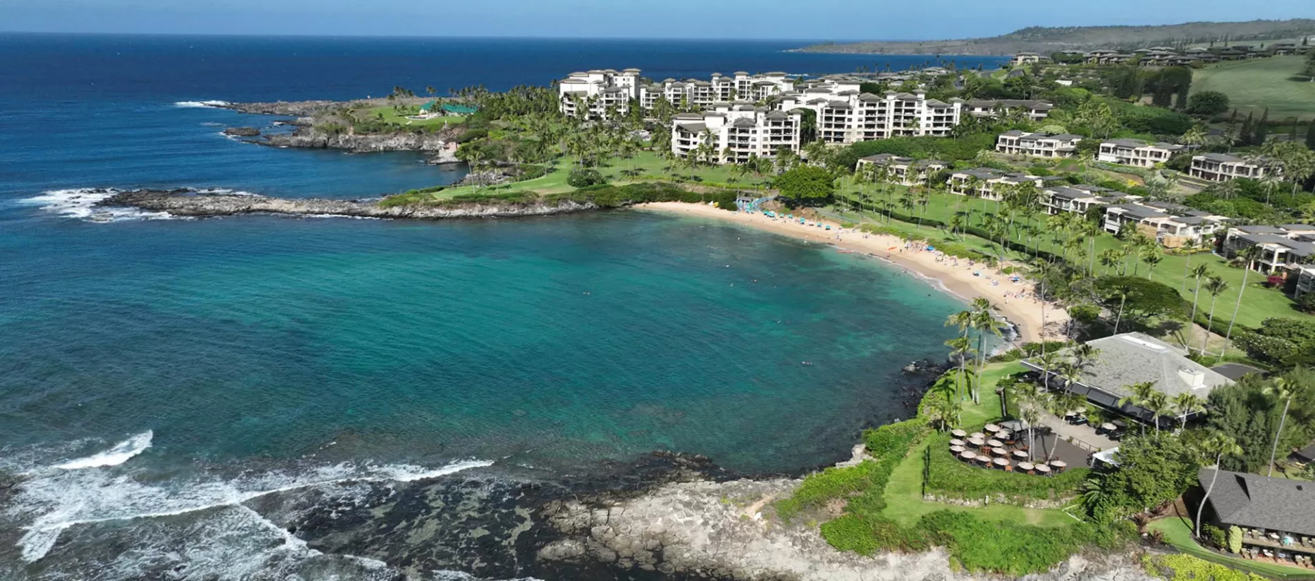 Aerial view of Kapulua Bay