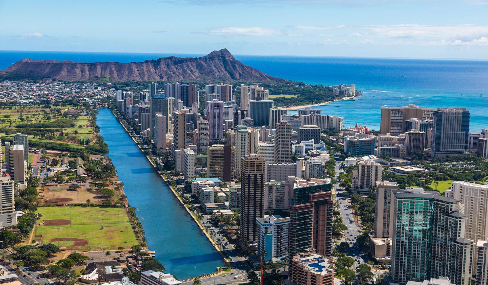 Aerial view of Honolulu