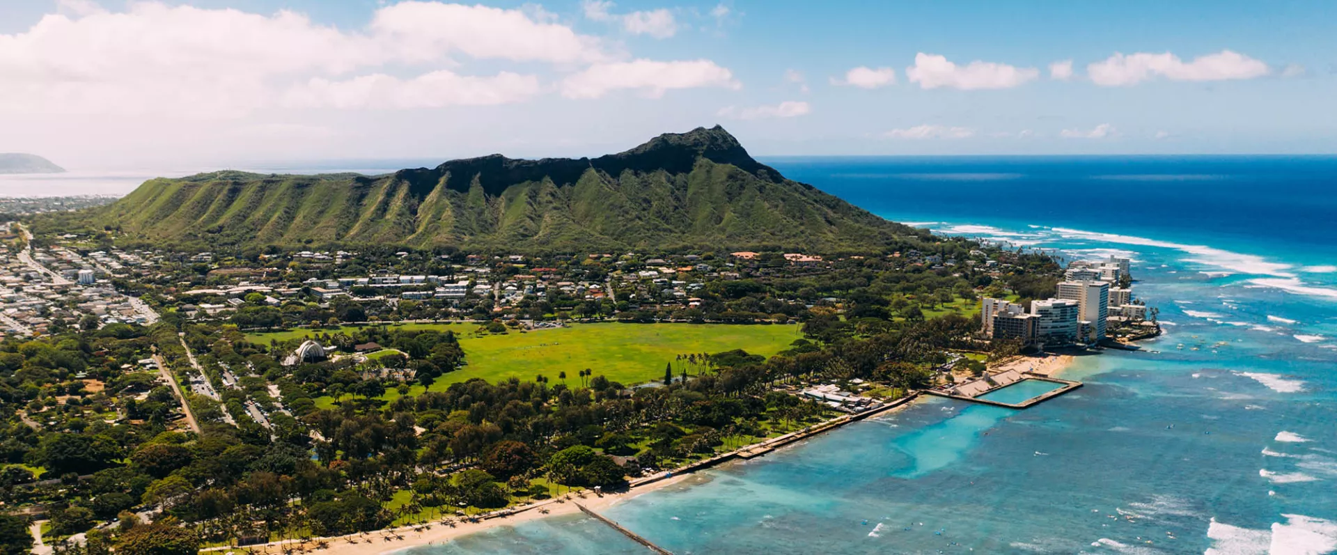 Scenic view of Diamond Head Oahu island