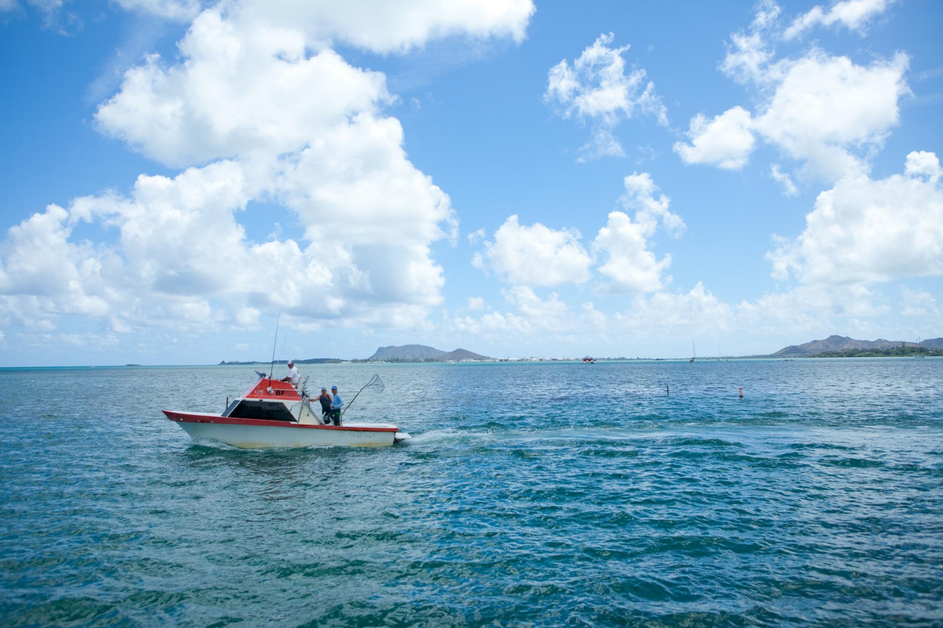 A fishing boat off the coast of Oahu