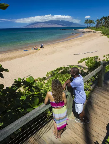 Walking along the beach on Maui