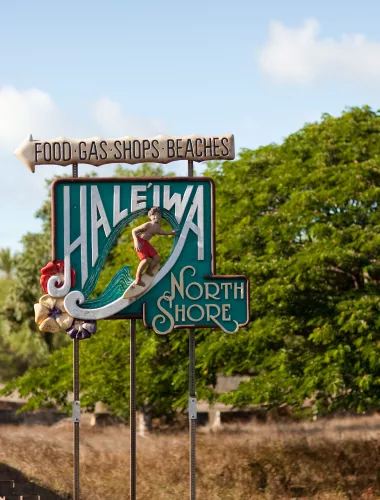 Haleiwa Sign on Road