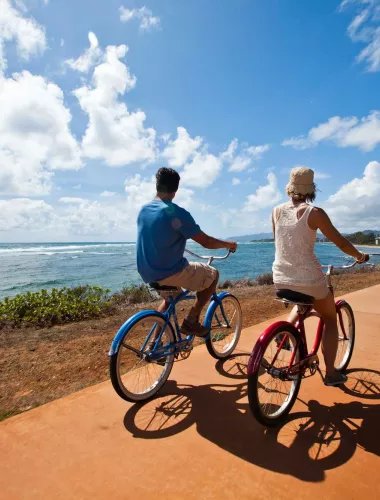 Bicycle riding in Kapaa Town