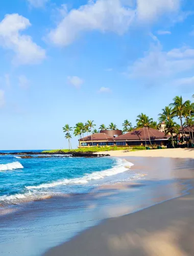 Resort on the beach in Kauai