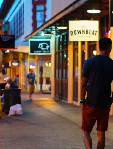 Walking in Downtown HNL at night