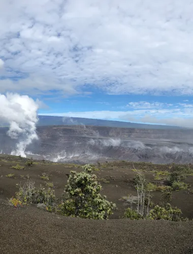 Aerial of Hawai'i Volcanoes National Park on Hawai'i Island