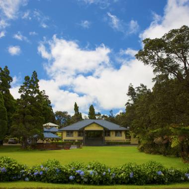 A sunny day in Volcano (located outside of Kilauea Lodge)