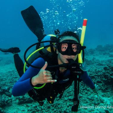 scuba diver shaka
