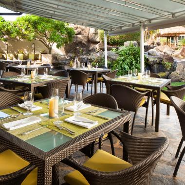 Outdoor terrace seating