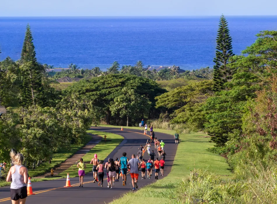 Heading toward the oceanfront finish line.