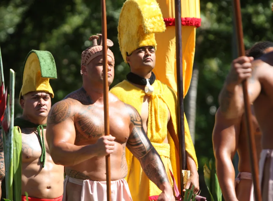 The Moʻi Float Representing King Kamehameha and his warriors