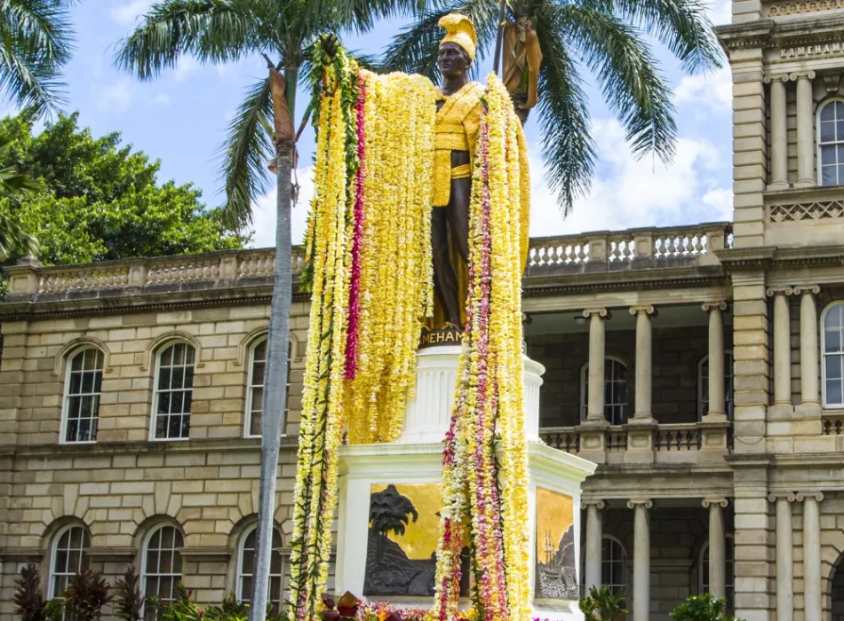 King Kamehameha Lei Draping Ceremony