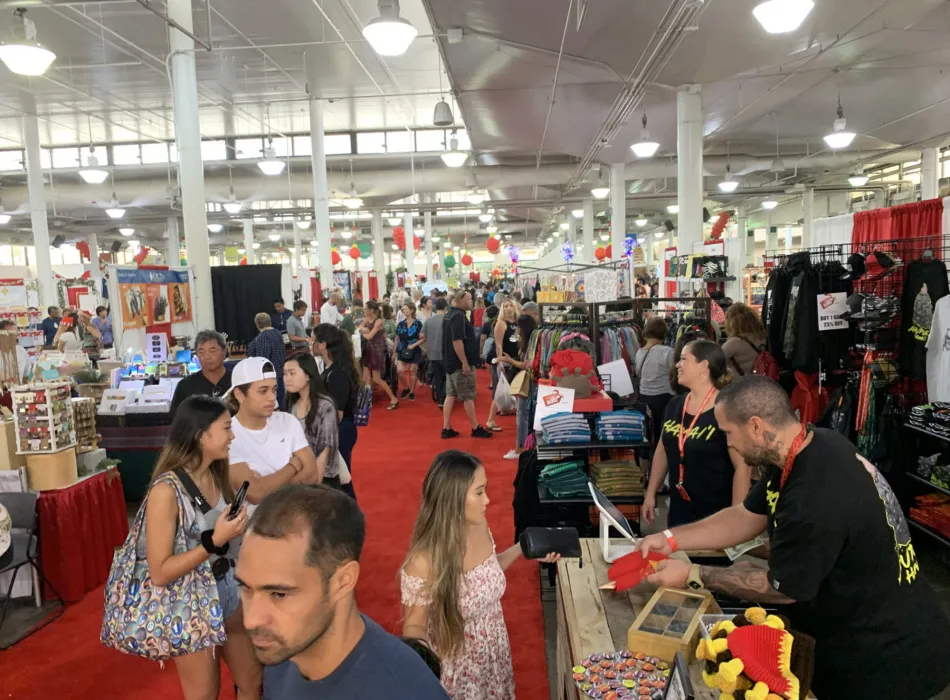 Shopping the aisles at the Mele Kalikimaka Marketplace