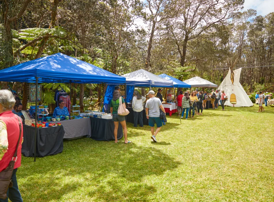 Experience Volcano festival goers enjoy one of the many event venues during the festivities