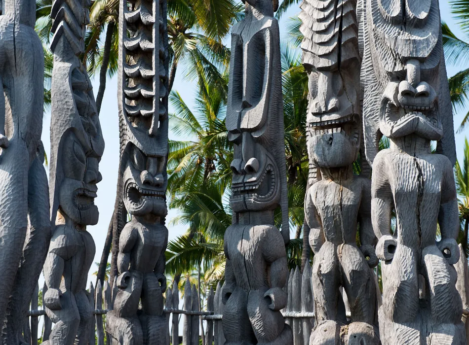 Ki‘i at Puʻuhonua o Hōnaunau National Historical Park on the Island of Hawaiʻi