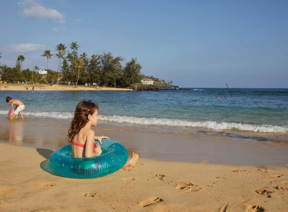 Family fun at Poipu Beach