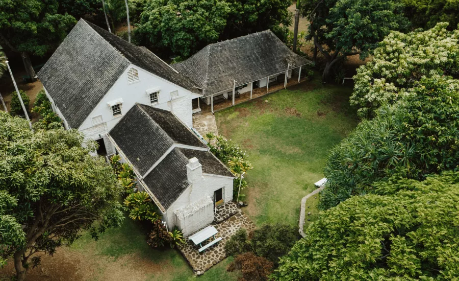 Aerial view of the Hale Hoikeike Bailey House Museum
