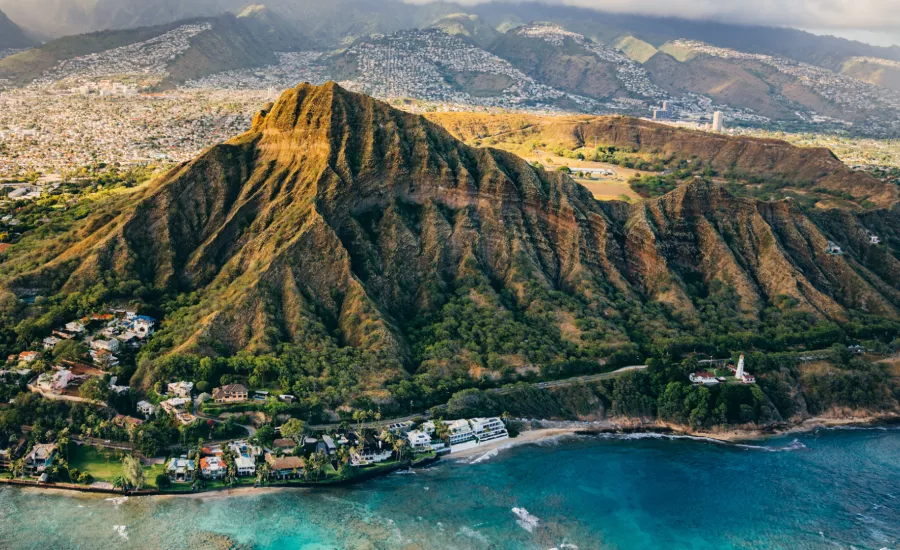 Afternoon shadows on Leahi (aka Diamond Head)