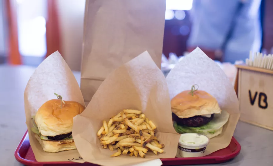 Lunch order at a local burger restaurant Lunch order at a local burger restaurant